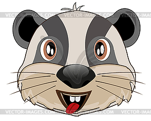 Mug animal badger is insulated - vector clipart