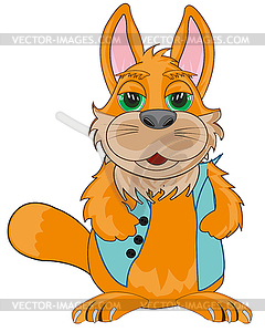 Cartoon animal fox is insulated - vector clip art