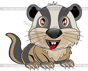 Wildlife badger is insulated - vector clipart