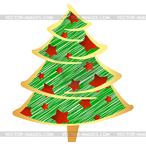 New Year Tree. Christmas tree with gifts - vector clip art