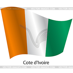 Flag of country Republic of Cote d`Ivoire - vector image