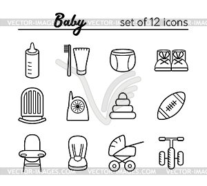 Baby icons - vector image