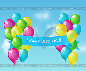 Balloons with banner - vector clipart / vector image