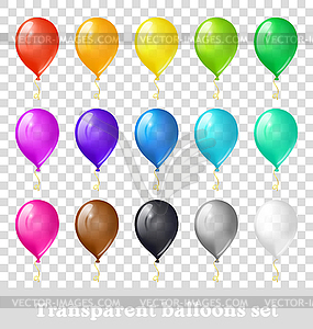 Transparent balloons set - vector clip art