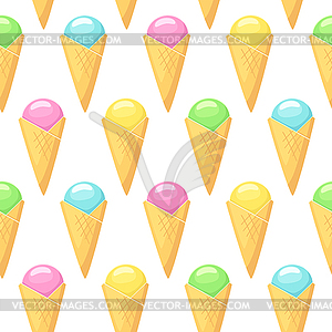 Ice cream pattern - vector clipart