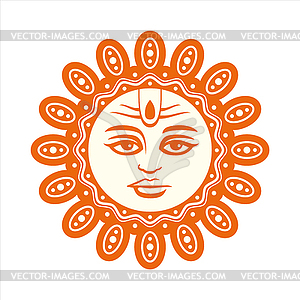 Graha Jupiter planet symbol. Astrological. Vedic. - vector clipart