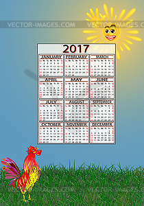 Calendar American 2017 - vector image