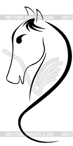 Linear Drawing Horse - vector clipart