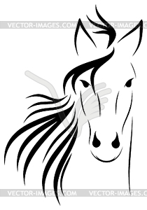 Linear Drawing Horse - vector image