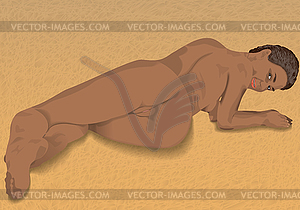 Naked woman lying - vector clip art