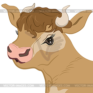 Glamorous cow face - royalty-free vector clipart