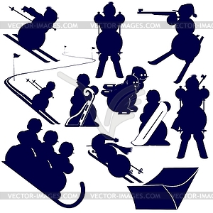 Circuit athletes in winter sports - vector image