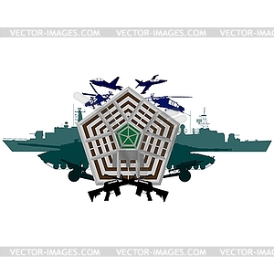 Pentagon The US Department of Defense - royalty-free vector clipart