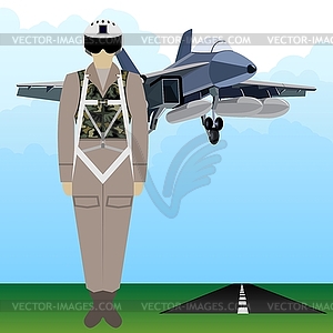 Military Uniform Force pilot - vector image