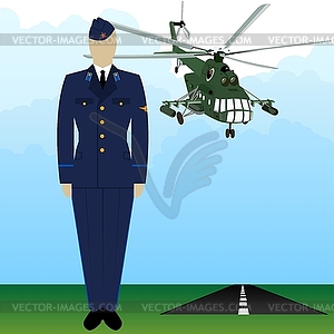 Military Uniform Force pilot - vector image