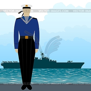 Военная форма моряка военно-морского флота - стоковое векторное изображение