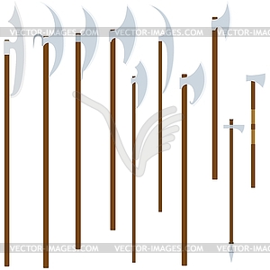 Ancient battle-axes - vector clipart