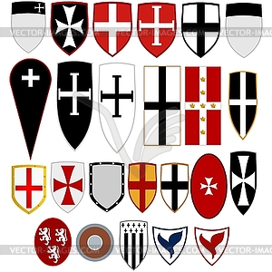 Shields medieval knights - vector clipart