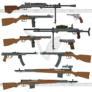 Soviet weapons of World War II - vector clipart