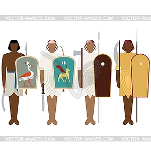 Ancient Egyptian warriors - royalty-free vector image