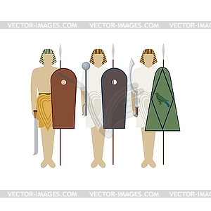 Ancient Egyptian warriors - vector clip art