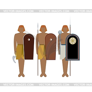 Ancient Egyptian warriors - vector clipart