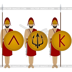 Spartan warriors - vector clipart