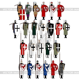 Medieval knights - vector clipart