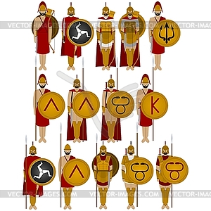 Warriors of ancient Sparta - vector image