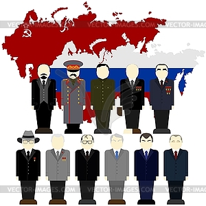 Leaders of USSR and Russia (1917 to present time) - vector clip art