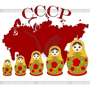 Matryoshka dolls - vector image