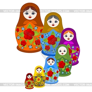 Set of nested dolls - vector clip art