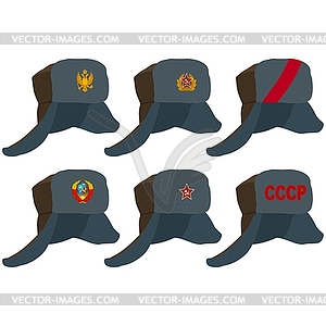 Russian hat earflaps - vector clipart / vector image