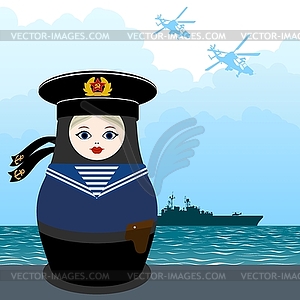 Matryoshka sailor - vector image
