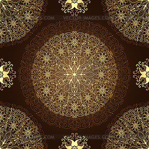 Vintage brown seamless pattern - vector clipart