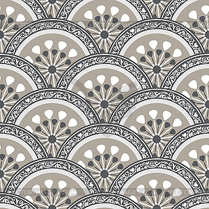 Vintage seamless pattern with gray circles - royalty-free vector image