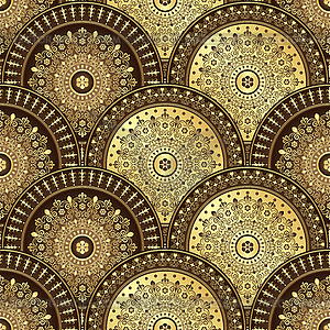 Gold and brown seamless pattern - vector clip art