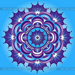 Blue and violet vintage round pattern - vector clip art