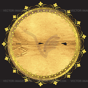 Round frame of old paper - vector image