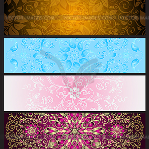 Set colorful gradient banners for design - vector image