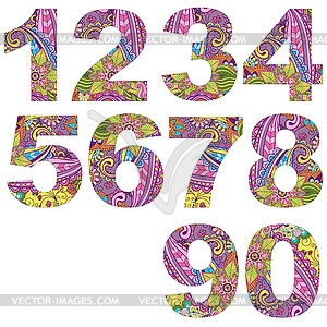 Set arabic numerals - vector image