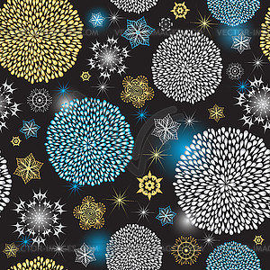 Winter dark seamless pattern - vector clip art