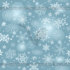 Blue gradient Christmas seamless pattern - vector clipart