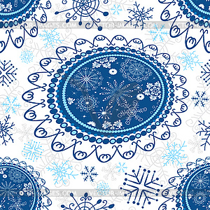 White seamless Christmas pattern - vector clip art