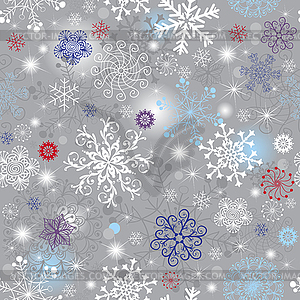 Silvery seamless Christmas pattern - vector clipart