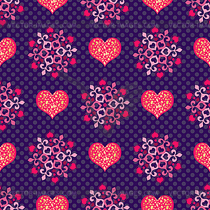 Valentine seamless violet pattern - color vector clipart