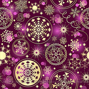 Purple gradient Christmas seamless pattern - vector image