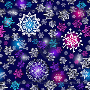 Winter seamless christmas dark blue pattern - royalty-free vector image