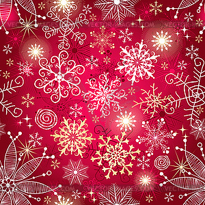 Red gradient Christmas seamless pattern - vector clip art