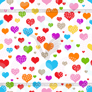 Bright seamless valentine pattern of multicolored - vector clip art